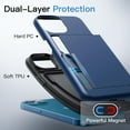 thumbnail image 4 of JETech Wallet Case for iPhone 13 6.1-Inch with Card Holder, Dual Layer Shockproof Protective Phone Cover, Sliding Hidden Slot (Blue), 4 of 6