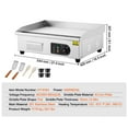 thumbnail image 3 of KFFKFF 21.26 x 11.81 x 0.39in Professional Electric Griddle, 3200W Tabletop Flat Top Grill, Temperature Control from 122℉-536 ℉, Stainless Steel Griddle Grill, Includes 2 Shovels, 3 of 9