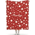 thumbnail image 2 of Custom Name Patriotic Blankets Independence Day 4th of July Blanket Gifts, Ultral Soft Blue Red White Lightweight Flannel Blankets Throw for Home Sofa Bed Chair 40"x50" for Kids, 2 of 6