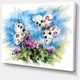 thumbnail image 2 of Apollo Butterflies Illustration on Blue - Floral Art Canvas Print, 2 of 4