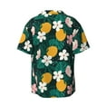 thumbnail image 6 of Lsque Tropical Fruit print Men's Cuban Collar Short Sleeve Shirt Summer Beachwear Casual Button Down Fashionable Vacation Leisure Shirt-Large, 6 of 7