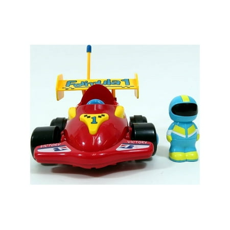 Bisontec 4" Cartoon RC Formula Race Car Remote Control Toy for Toddlers (Red)