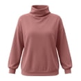 thumbnail image 7 of Women's Turtleneck Oversized Pullover Sweatshirt Long Sleeve Loose Basic Casual Fall Everyday Top, 7 of 7