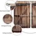 thumbnail image 3 of Rustic Barn Door Kitchen Curtains Rod Pocket Farmhouse Wooden Cafe Curtains Western Wood Cabin Decor Retro Brown Country Garage Art Printed Small Window Drapes Fabric 2 Panels 42x63 Inch, 3 of 5