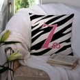 thumbnail image 3 of Letter Z Initial  Zebra Stripe and Pink Fabric Decorative Pillow, 3 of 4