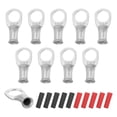 thumbnail image 1 of 10 Pcs 3/8" Terminal de anillo de batería 8AWG con 10 piezas de manguera termorretráctil, plata, 1 of 6