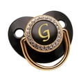 thumbnail image 1 of DPTALR Baby Pacifier 26 Letter Name Initials Silicone Baby Pacifier Golden Shiny Newborn Pacifier, 1 of 1