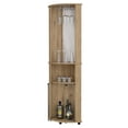 thumbnail image 5 of Miekor Furniture Kempwell 2-Door 2-Shelf Corner Bar Cabinet with Glass Rack Macadamia W5U273, 5 of 6