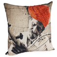 thumbnail image 3 of FOREIGN AFFAIRS HOME DECOR Multicolored Cotton Rajasthani Musician Partially Embroidered Throw Pillow, 3 of 4