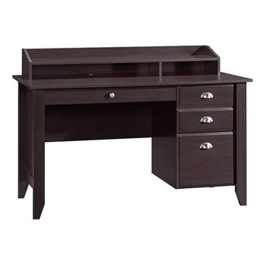 Pemberly Row Transitional 3-Drawer Wood Computer Desk in Mahogany