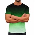 thumbnail image 2 of BVOFAR Crew Neck T-Shirts for Men Summer Casual Short Sleeve Undershirts Relaxed Fit Gradient Tops Breathable Moisture Wicking Shirt Green XXL, 2 of 10