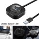 thumbnail image 4 of 4 puertos USB Hub Portable Multiport Splitter Adapter Extender para libro Laptop PC Usb3.0 negro 1.5m Jinwen Divisor de hub, 4 of 8