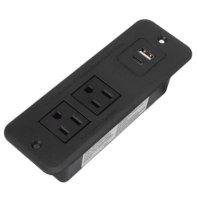 Regleta De Escritorio, Enchufe Estadounidense De 125V, Fácil De Montar, Carga Rápida, PD20W, Regleta Empotrada Para Muebles Ignífugos Para Oficina