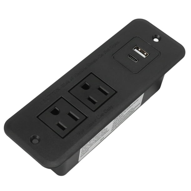 Regleta De Escritorio, Enchufe Estadounidense De 125V, Fácil De Montar, Carga Rápida, PD20W, Regleta Empotrada Para Muebles Ignífugos Para Oficina