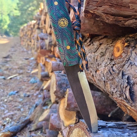 Kam Knife - B40 D2 Steel Green G Micarta Handle Fixed Blade