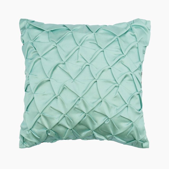 Fundas de cojín para sofá, azul, 30 x 30 cm (12 x 12 pulgadas), con textura satinada y pliegues, diseño moderno de color liso - Sea Crunch