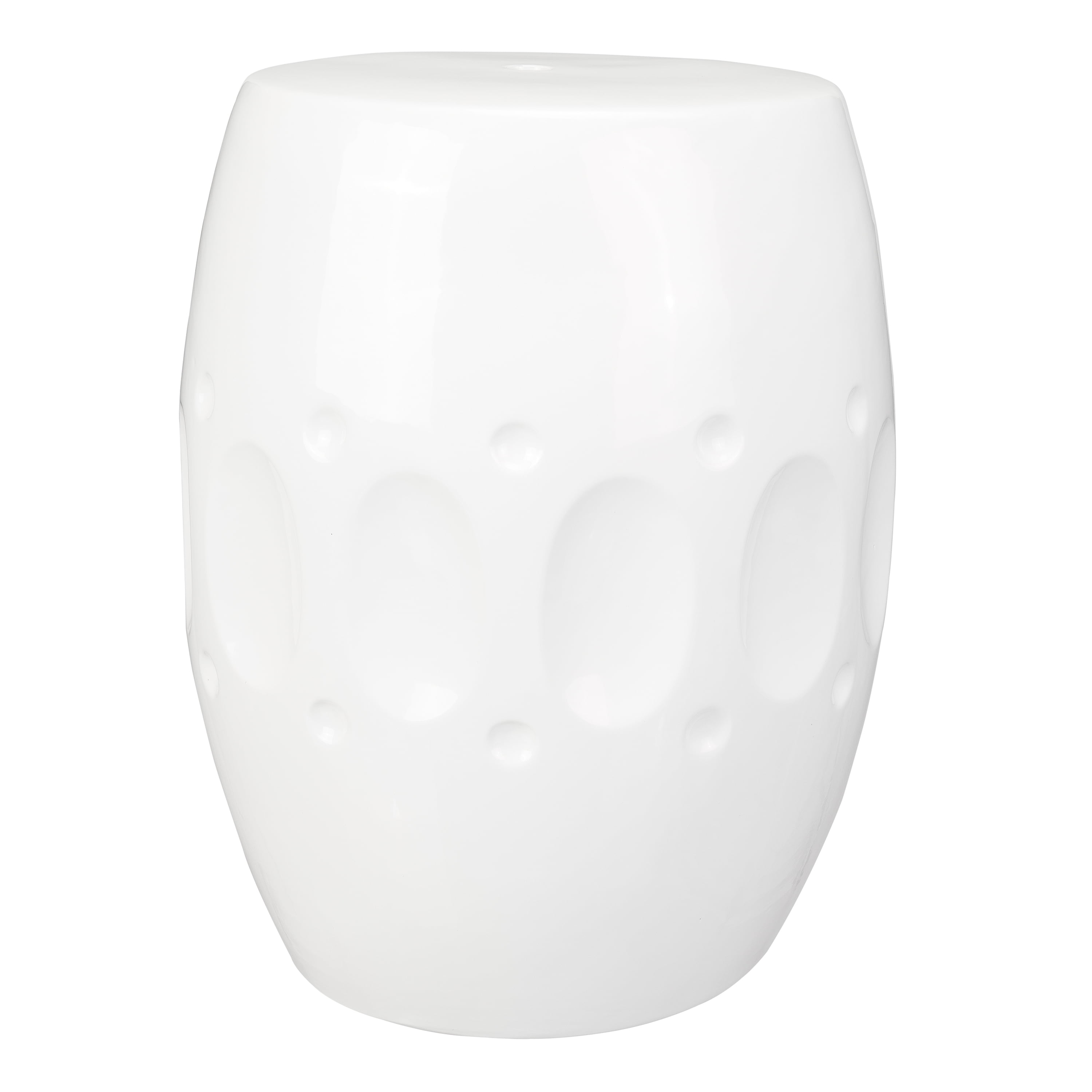 Better Homes & Gardens 17" Pebble Path Ceramic Garden Stool in White