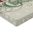 thumbnail image 2 of Ambesonne Christmas Fitted Sheet 2 Pcs Set, Star Snowflake Retro, Queen, Eggshell Sea Green Ruby, 2 of 3