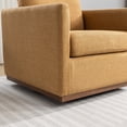 thumbnail image 6 of 360° Swivel Accent Chair, Linen Upholstered Single Sofa Chair with Back Support Pillow, Mid Century Barrel Chair, Reading Chair Armchair with Metal Base, for Living Room Bedroom Office, Mustard Yellow, 6 of 9