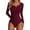 Burgundy, variant on Long Sleeve Bodysuits for Women Ribbed Knit Henley Button Up Slim Fitted Basic Tops Spring Fashion Clothing