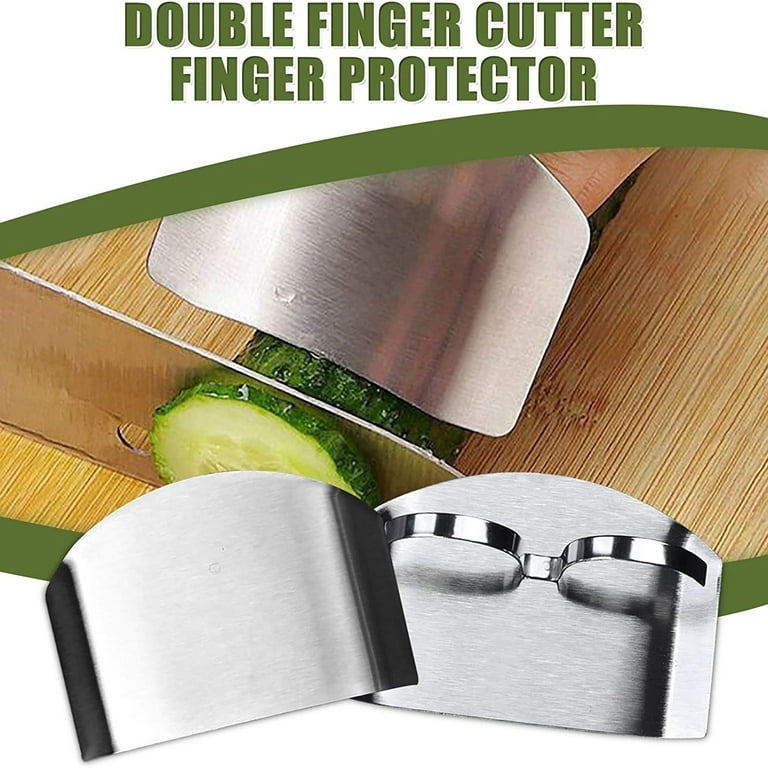 Tutuviw Stainless Steel Finger Guard, 2 PCS Finger Guard for Cutting  Vegetables, Kitchen Safe Slicing Tool for Hands, Finger Protector Knife  Guard for