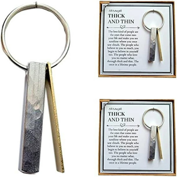 Porte-clés d'amitié épais et mince Porte-clés en métal Porte-clés