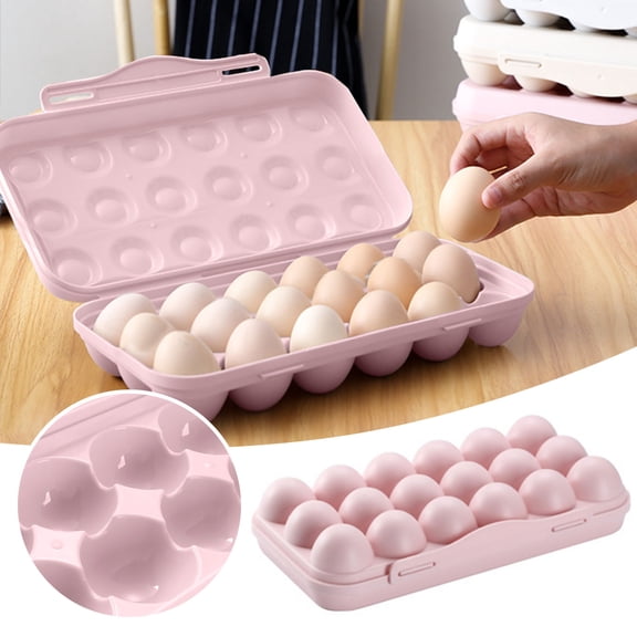 Jialinnn Pink Refrigerator Egg Storage Organizer Tray
