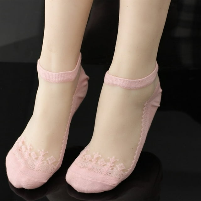 Jienlioq Chaussettes de Vente Rollback pour Femmes Liquidation Mode Féminine Décontractée Invisible Courte Dentelle Aguichant Respirante