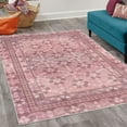 thumbnail image 2 of Vintage Area Rug with Non-Slip Backing, Nostalgic Retro Floral Petals Pastel Look Damask Check Victorian Motif, Quality Carpet for Bedroom and Dorm Room, 5.2' X 7.6', Dark Mauve and Pink, by Ambesonne, 2 of 6