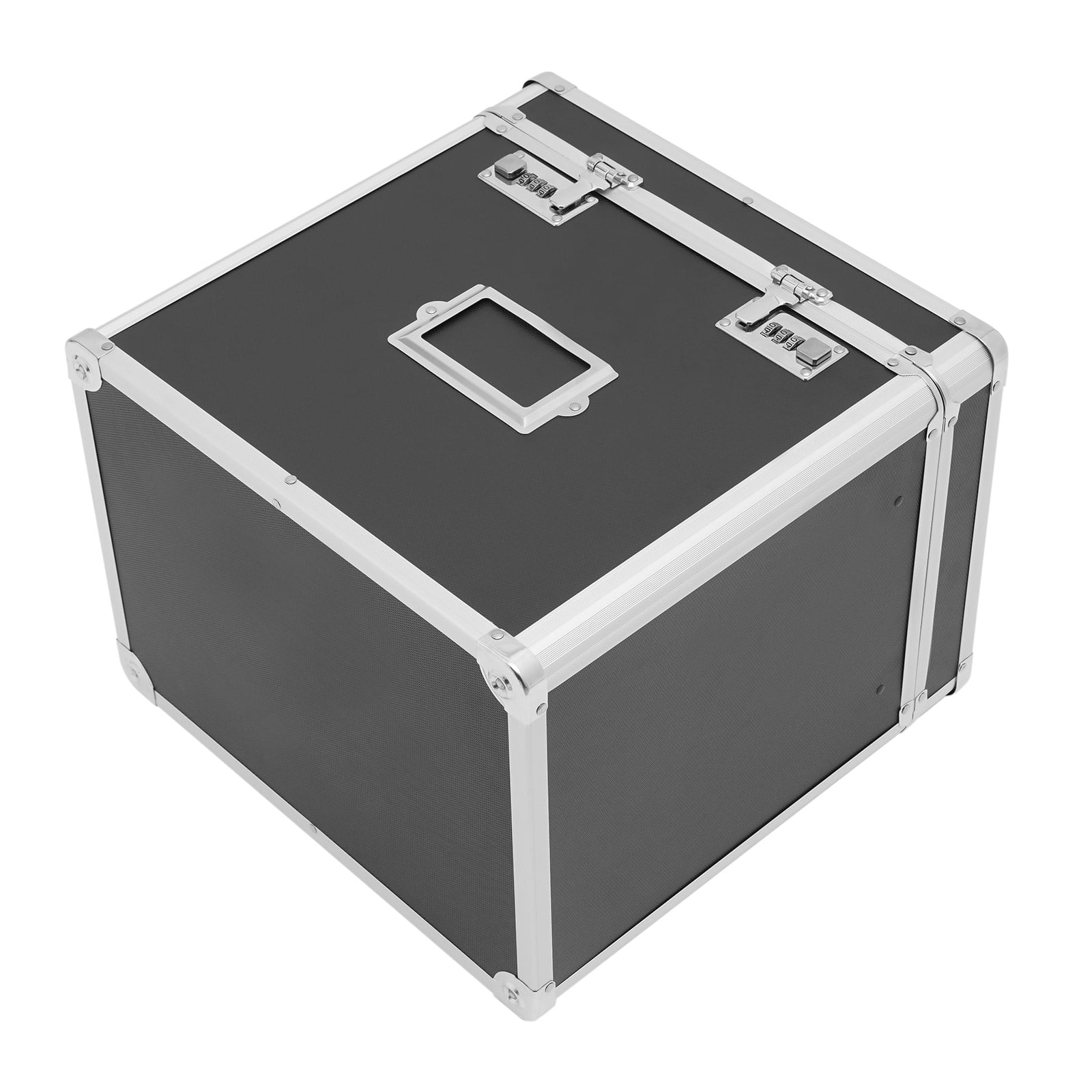 Dwellnix Aluminum Document Case, Black Heavy-Duty File Storage Box & Portable Business Briefcase for Professionals