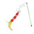 thumbnail image 1 of Qaailabf Interactive Cat Toy with Soft Feather and Beads, Colorful Strips and Flower Ball Design, 12-Inch Plastic Pole, Exercise & Play, 1PC, 1 of 2