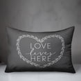 thumbnail image 2 of Creative Products Love live here grey heart 14x20 Spun Poly Pillow, 2 of 2