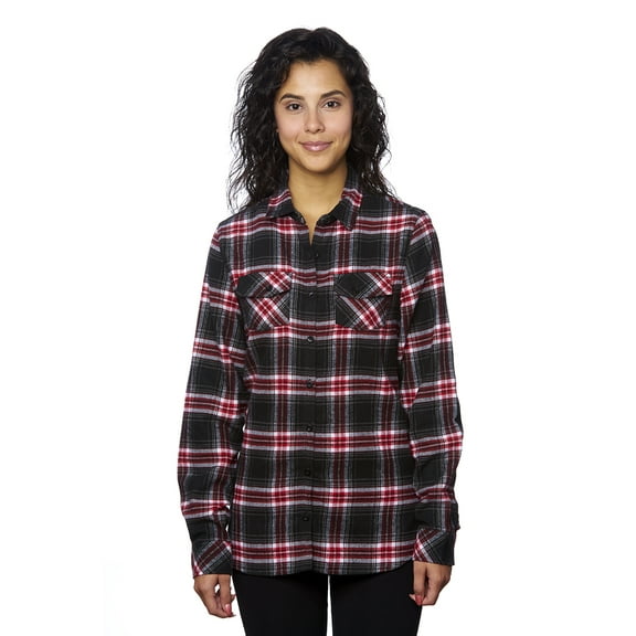 Burnside Women's Plaid Boyfriend Flannel Shirt - B5210