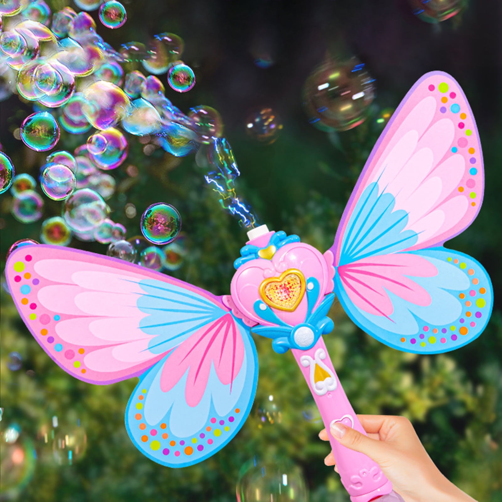 Wharick 14 Inch Kids Magic Bubble Blower Wand, Light Up Magic Princess