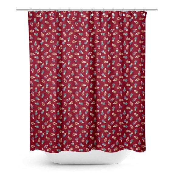 S4Sassy Pink Russian Doll Mix Bathroom Decor Shower Waterproof Curtain Drapes Resistant-60 x 70 Inch