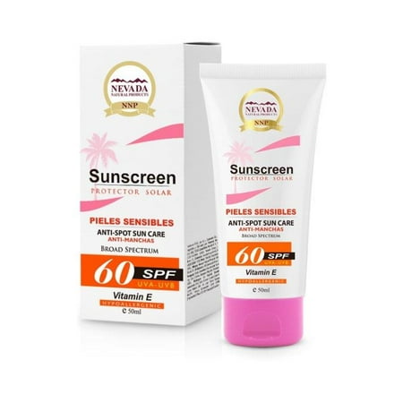 Sunscreen Protector Solar Nevada Pieles Sensibles Anti-Spot Sun Care Broad Spectrum 60 SPF UVA-UVB 50ml