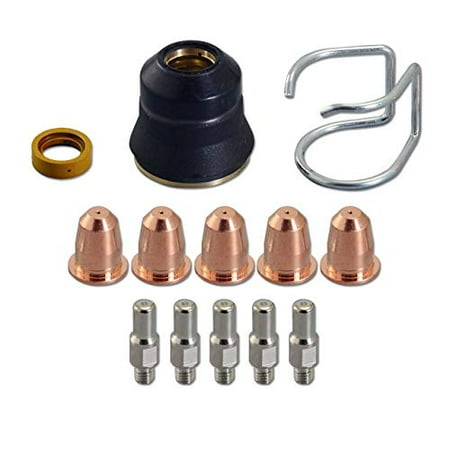 

13pcs Plasma Cutter Torch S25 S45 Accessory Kit PR0110 Electrodes PD0116-08 Nozzle Tips Spacer Guide Retaining Cap Gas Diffuser CV0010