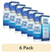 (6 pack) Renu Contact Lens Solution, Advanced Formula Triple Disinfectant Contact Cleaning Solution–From Bausch + Lomb – 2 fl oz (60 mL)