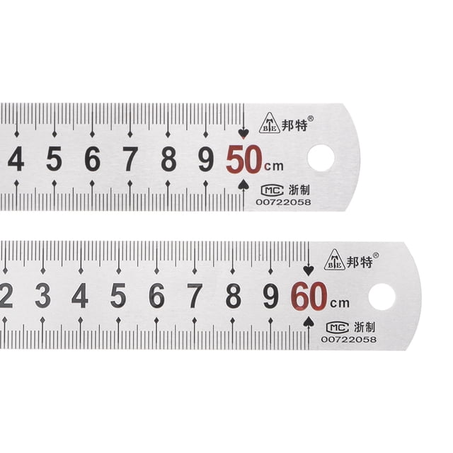 Unique Bargains Straight Ruler Set 50x2.9CM & 60x2.9CM Stainless Steel Ruler Kit, 2 Pieces
