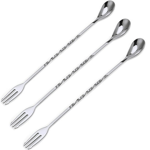 Stainless Steel Twist Neck Bar Mixing Spoon 12'' (Set of 5)