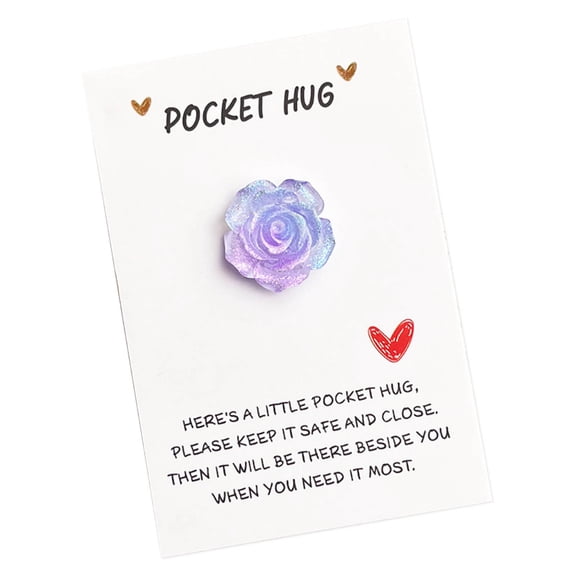 Tikeitoo Pocket Hug Bulk with Mini Flower, Pocket Hug Tokens with Inspirational Quotes, Encouragement Support Small Gifts for Friends Coworkers Family Long Distance Relationship Keepsake