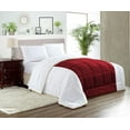 thumbnail image 1 of Twin/Twin XL Comforter Contrast Burgundy Luxurious Collection Microfiber Fill Duvet Insert Box Stiched Quilted Fluffy Soft All Season Comforter with Pillowcases & Premium Piping, 1 of 7