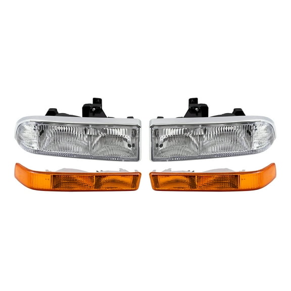 Headlights and Park Signal Marker Lights without Fog Lights Compatible with 1998-2005 Blazer & 1998-2004 S10