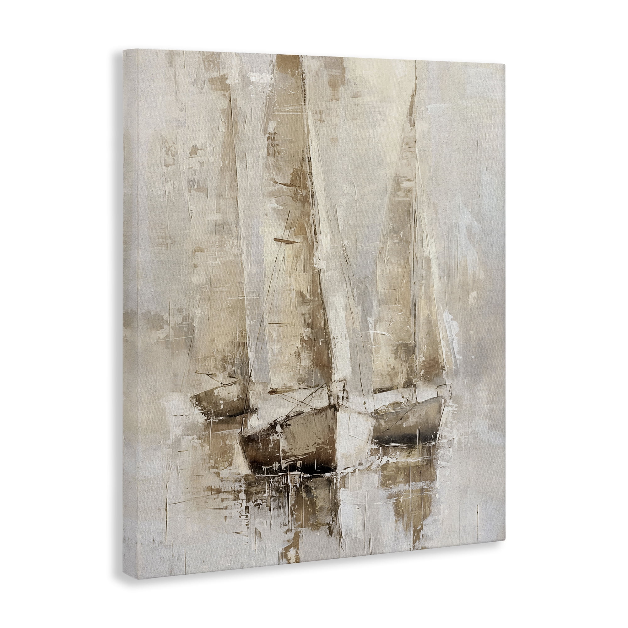 Stupell Industries Rustic Gradient Sailboats Nautical & Beach Painting Wrapped Canvas Art Print Wall Art, 36 x 48