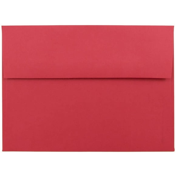 JAM PAPER Enveloppes d'Invitation de Couleur A7 - 133,3 x 184,1 mm (5 1/4 "x 7 1/4") - Rouge Recyclé - 50/Pack