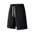 thumbnail image 2 of DODADAWANJ Men's Summer Shorts Lightweight Quick Dry Basketball Athletic Shorts Loose Elastic Waist Long Shorts with Drawstring Daily Wear Black XS, 2 of 5