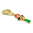thumbnail image 3 of iJewelry2 Ancient Egyptian Afro-American Colored ANKH Cross with Gye Nyame Motif Gold Tone Box Chain Pendant Necklace 16'', 3 of 5