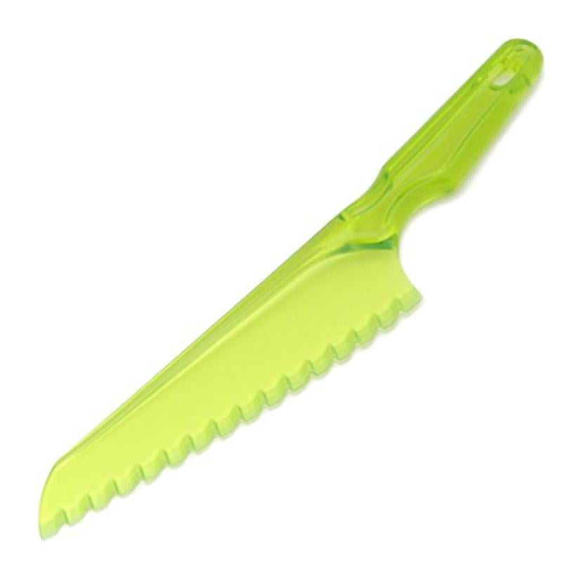 Set of 3 Assorted Colors Plastic Lettuce Knives with Serrated Edge