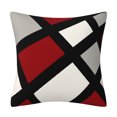 thumbnail image 3 of Coussin, Housses de Coussin-Moderne-Rouge-Gris Rayures-Huile Acrylique-Gris-Décoratif-Carré-45 x 45 cm 4 Pièces, 3 of 4