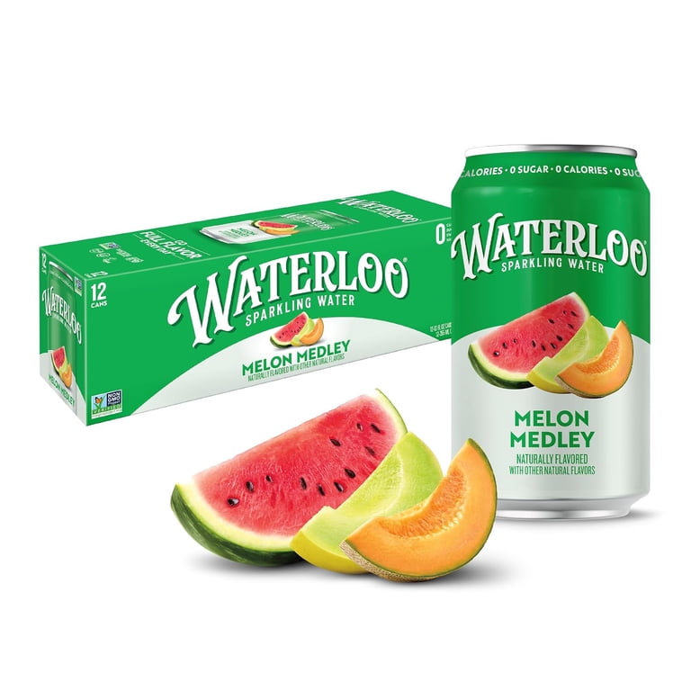 Waterloo Sparkling Water Melon Medley, 12 fl oz Cans, 12 Pack photo 2